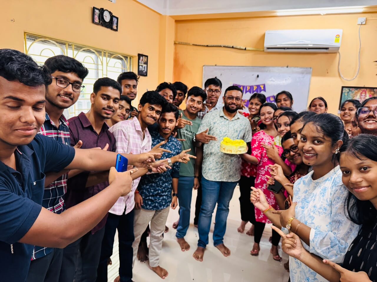 Classroom celebration with the batch