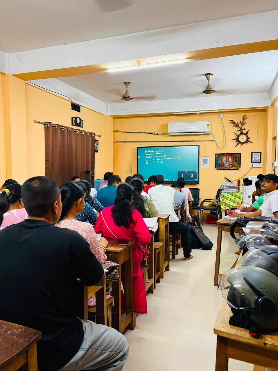 Students in a live class session