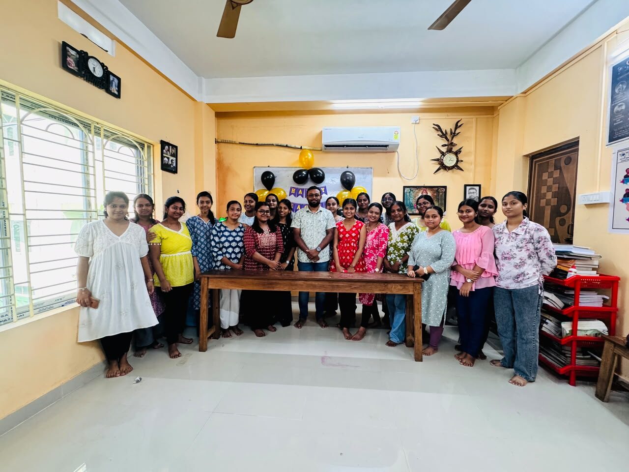 Students gathered for a batch celebration
